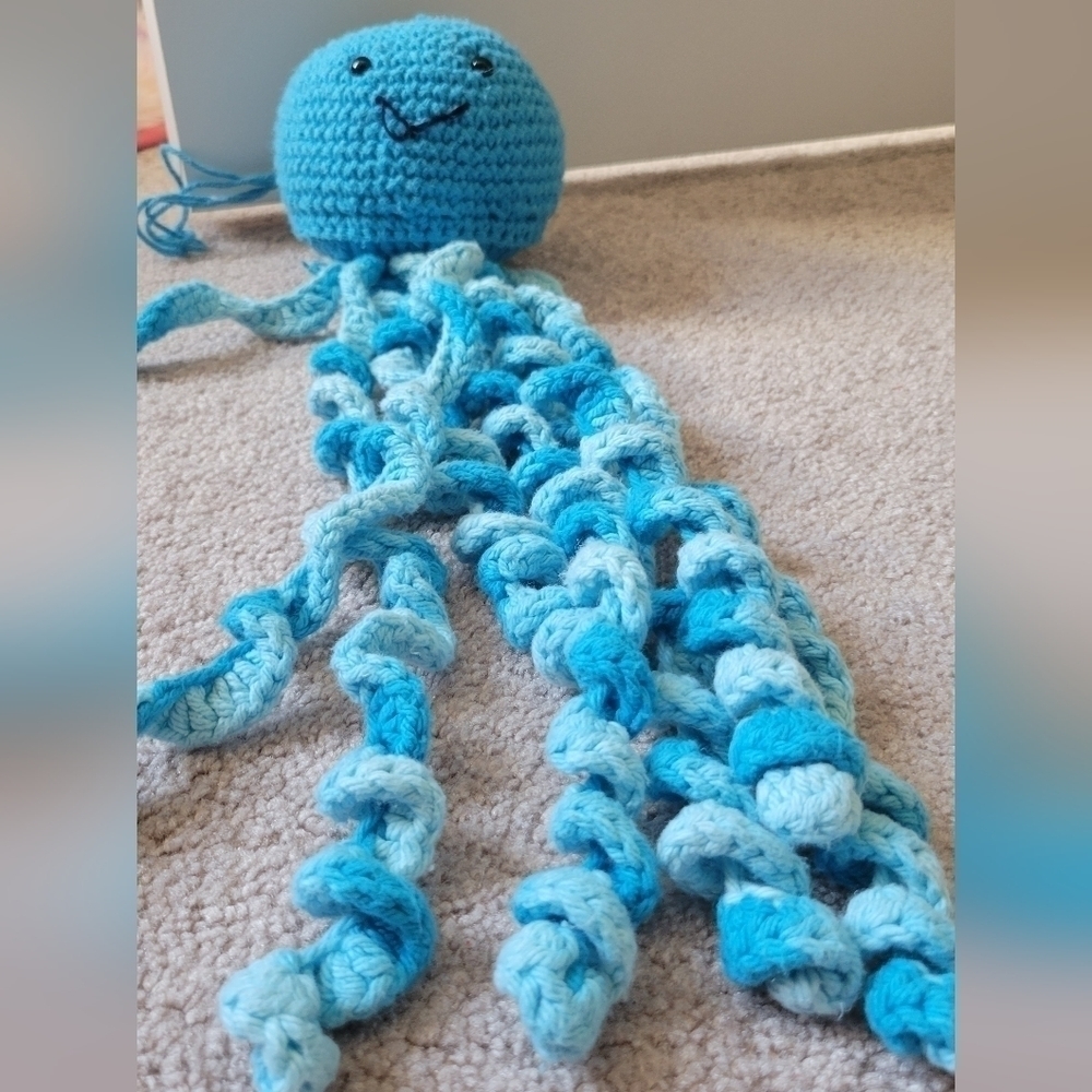 Handmade Crochet blue Jellyfish